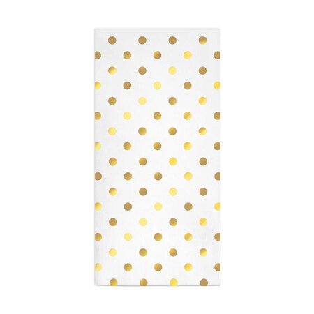 Smarty Had A Party White with Gold Dots Paper Dinner Napkins 600 Napkins, 600PK 3193-CASE